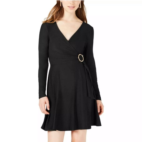 PLANET GOLD - Black Wrap Dress - Picture 4 of 4